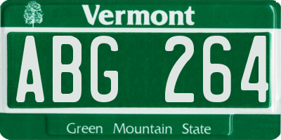 VT license plate ABG264