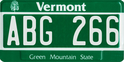 VT license plate ABG266