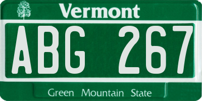 VT license plate ABG267