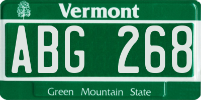 VT license plate ABG268