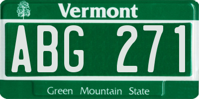 VT license plate ABG271