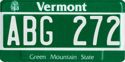 VT license plate ABG272