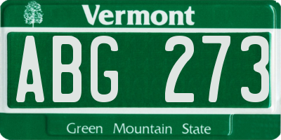 VT license plate ABG273