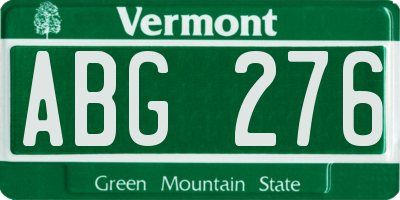 VT license plate ABG276