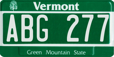 VT license plate ABG277