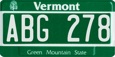 VT license plate ABG278