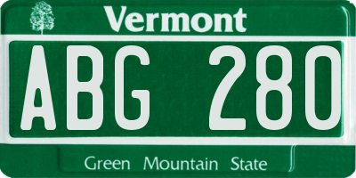 VT license plate ABG280