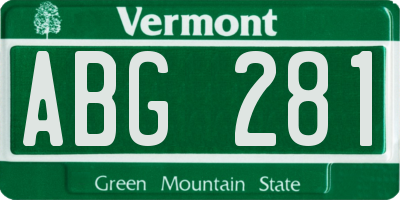 VT license plate ABG281