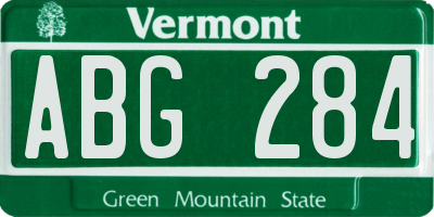 VT license plate ABG284