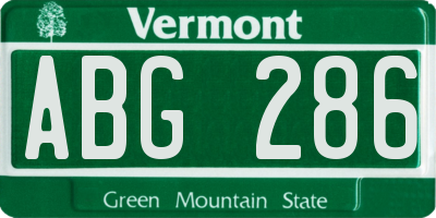 VT license plate ABG286