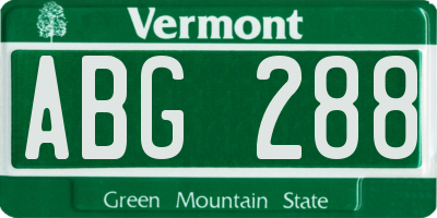 VT license plate ABG288