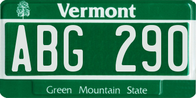 VT license plate ABG290