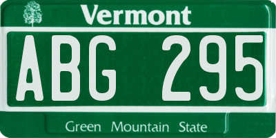 VT license plate ABG295