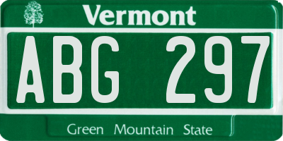 VT license plate ABG297