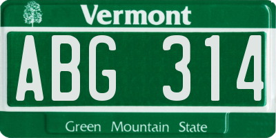 VT license plate ABG314