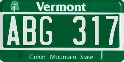 VT license plate ABG317