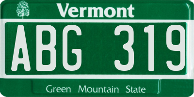 VT license plate ABG319