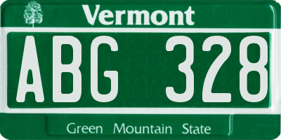 VT license plate ABG328