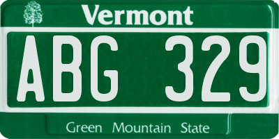 VT license plate ABG329