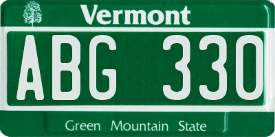 VT license plate ABG330