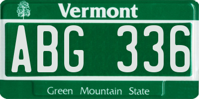 VT license plate ABG336