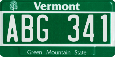 VT license plate ABG341