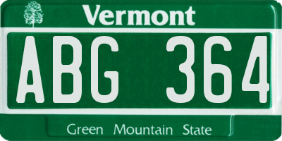 VT license plate ABG364