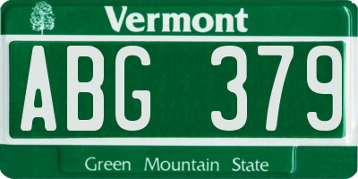 VT license plate ABG379