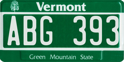 VT license plate ABG393