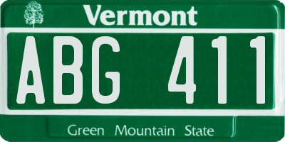 VT license plate ABG411