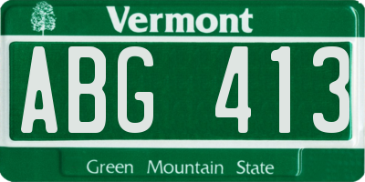 VT license plate ABG413