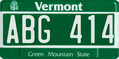 VT license plate ABG414