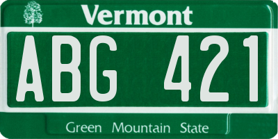 VT license plate ABG421