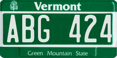 VT license plate ABG424