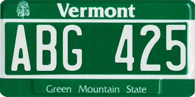 VT license plate ABG425