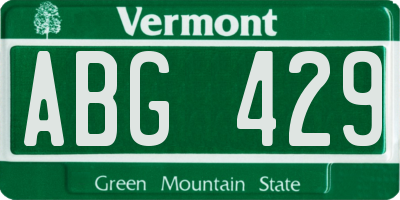 VT license plate ABG429