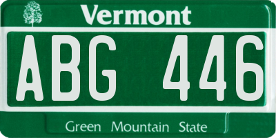 VT license plate ABG446