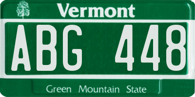 VT license plate ABG448