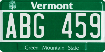 VT license plate ABG459