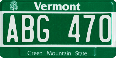 VT license plate ABG470