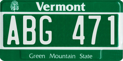 VT license plate ABG471