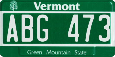 VT license plate ABG473