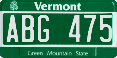 VT license plate ABG475