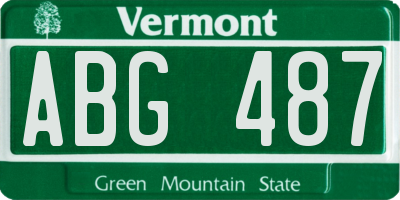 VT license plate ABG487