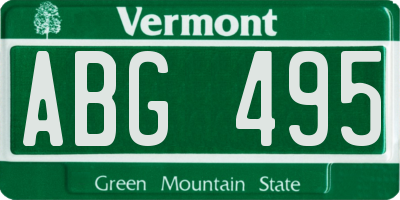 VT license plate ABG495