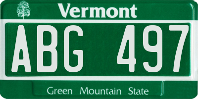 VT license plate ABG497