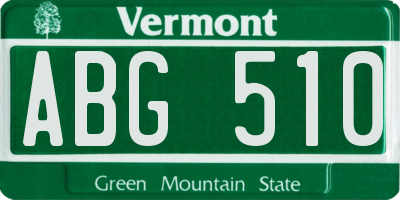 VT license plate ABG510