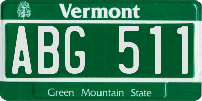 VT license plate ABG511