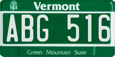 VT license plate ABG516