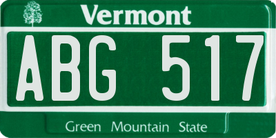 VT license plate ABG517